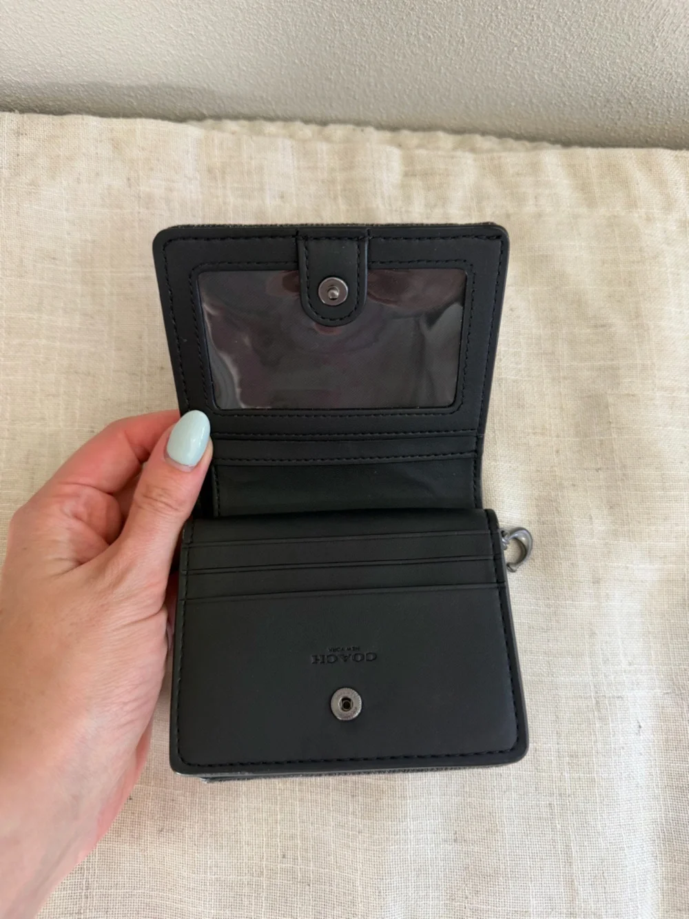 Coach Washed Dark Gray Denim Zip Wallet NWOT - Picture 9 of 12